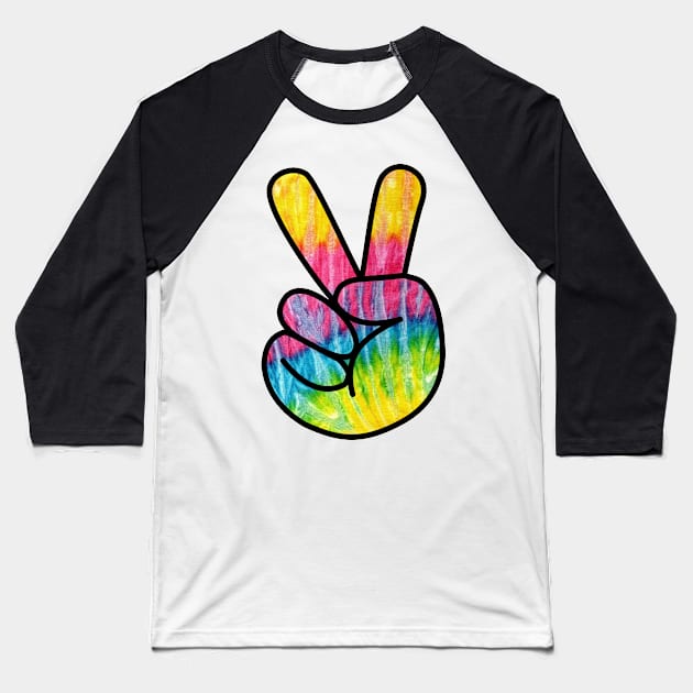 Psychedelic Peace Sign Baseball T-Shirt by PsychedUp